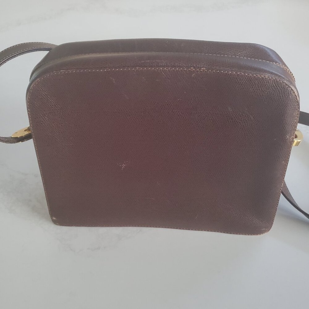 Vintage Lladro Dark Brown Leather Crossbody Adjustable Strap Handbag - Picture 2 of 11